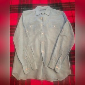 Perry Ellis Sky Blue Casual Button Down Shirt